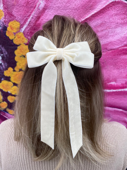 Velvet Ribbon Bow Hair Clips *FINAL SALE ITEM