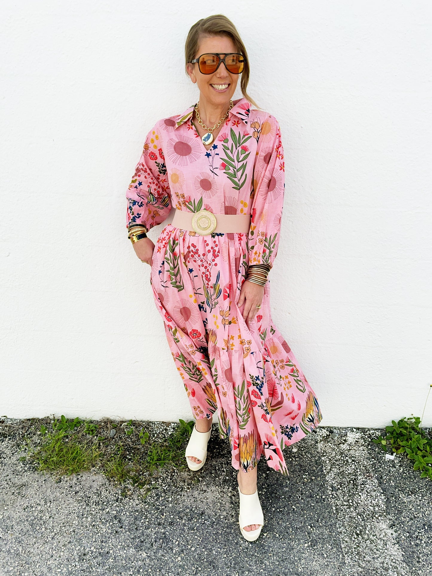 Alister Pink Belted Dress