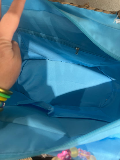 Linda Sparkle Wicker Natural Tote