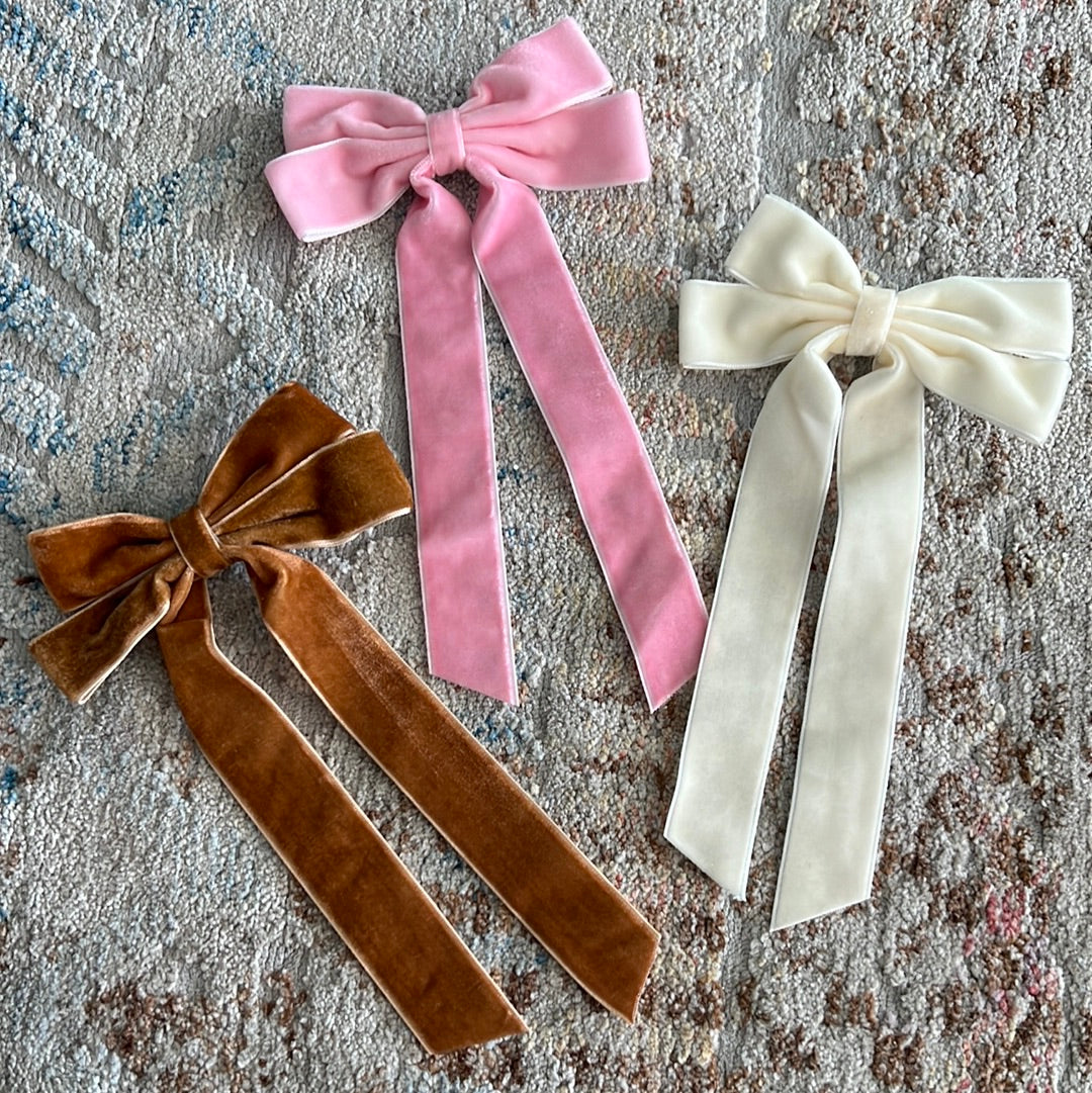 Velvet Ribbon Bow Hair Clips *FINAL SALE ITEM