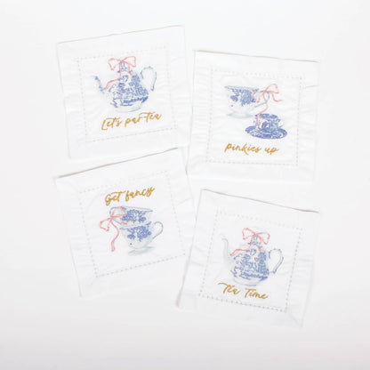 Embroidered Cocktail Napkin Set Of 4 Multiple Sayings