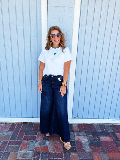 Linda Lace Layered Tee in White