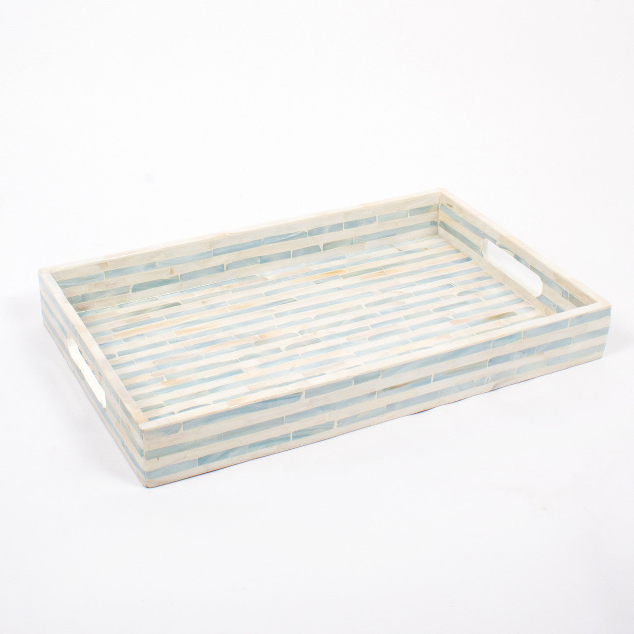 Striped Mother of Pearl Rectangle Tray