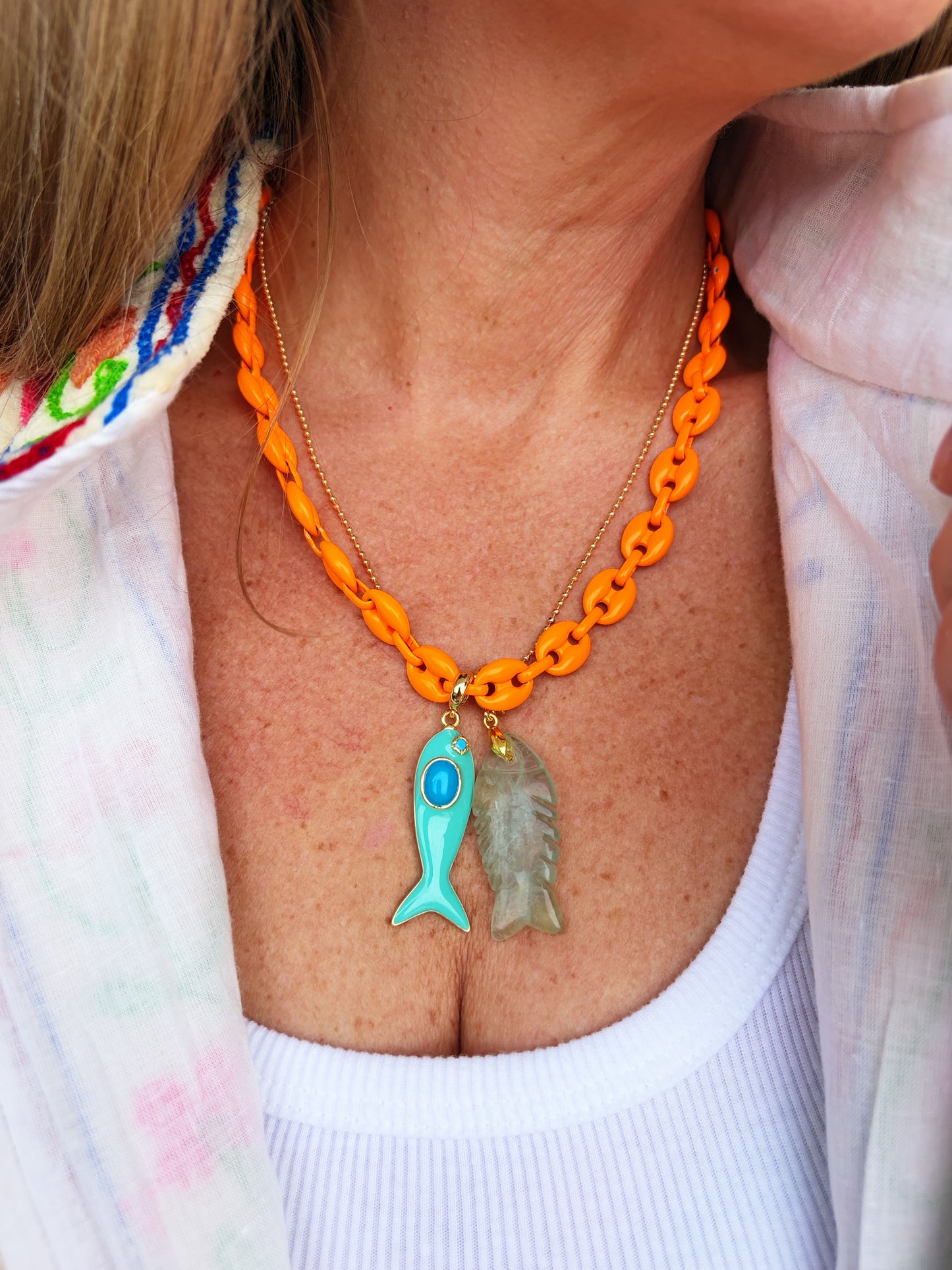 Olivia Neon Fish Necklace