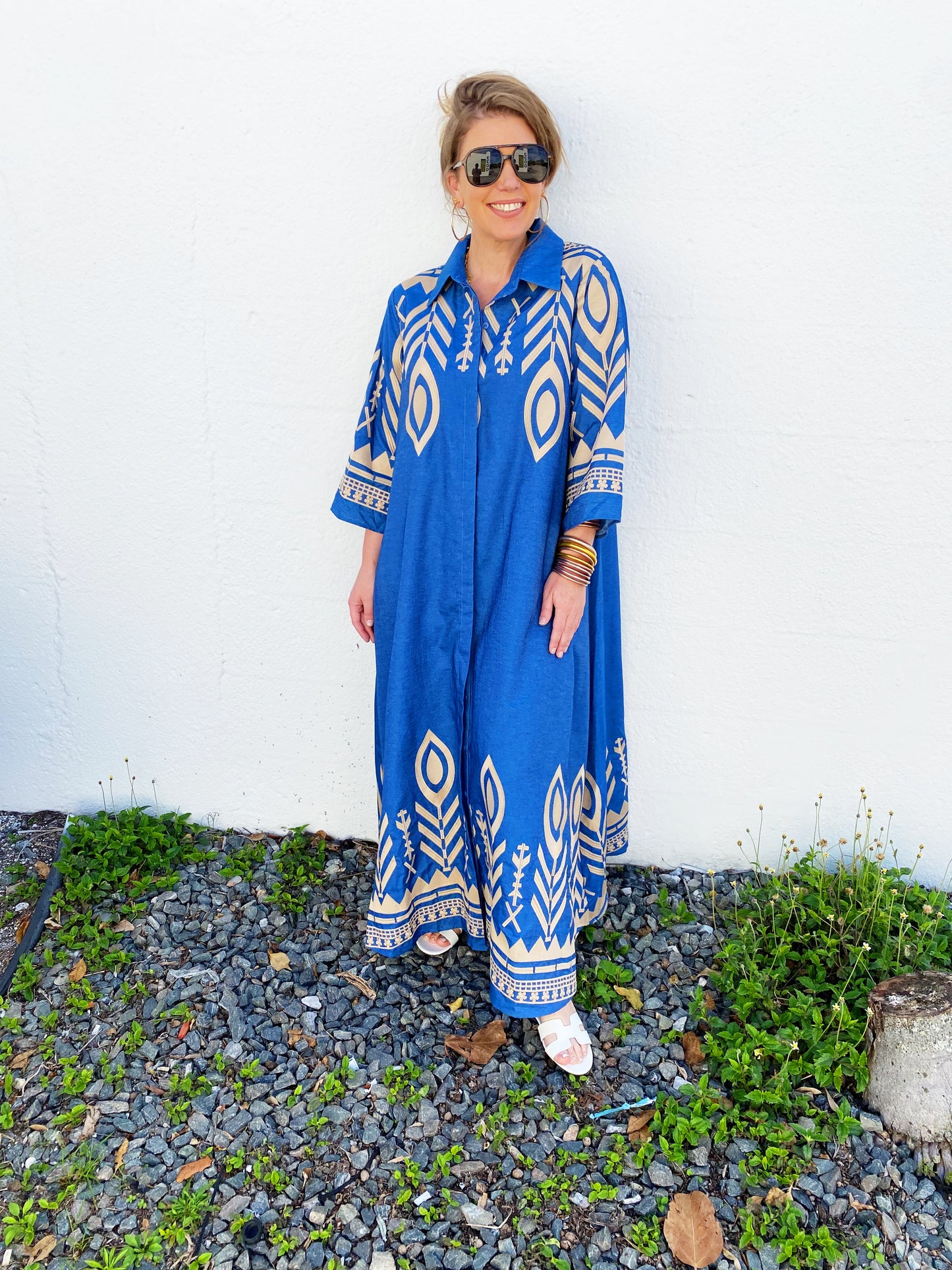 David Denim and Gold Dress