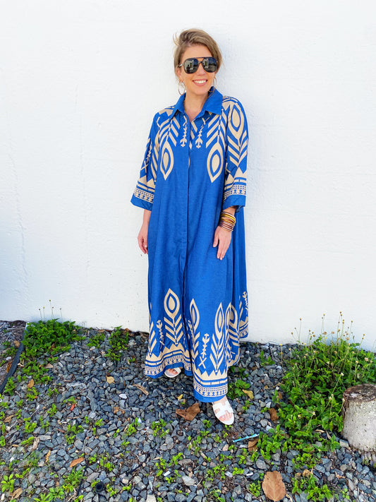 David Denim and Gold Dress