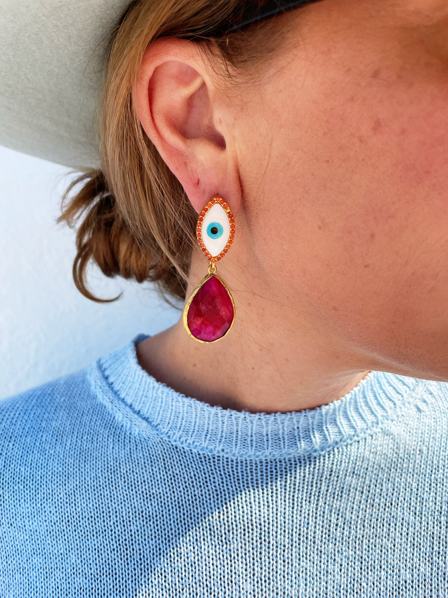 Harper Earrings **MISSING ONE ORANGE STONE