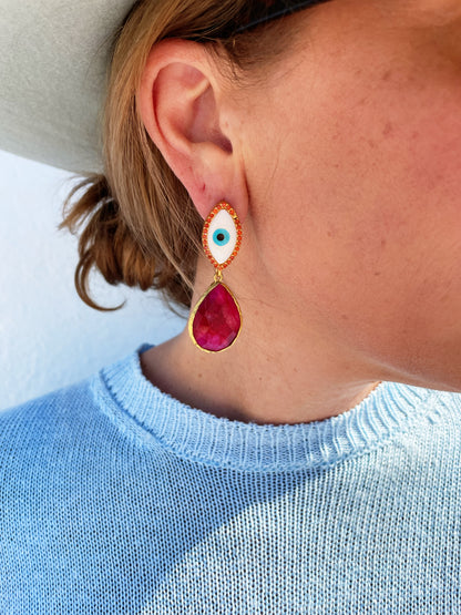 Harper Earrings **MISSING ONE ORANGE STONE