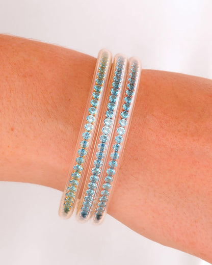 THREE QUEENS ALL WEATHER BANGLES® (AWB®) - AQUA medium PREORDER