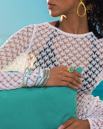 THREE QUEENS ALL WEATHER BANGLES® (AWB®) - AQUA medium PREORDER