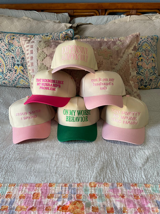 Embroidered Hats (7 different sayings )