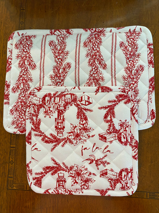 Reversible Nutcracker Pot Holder Set