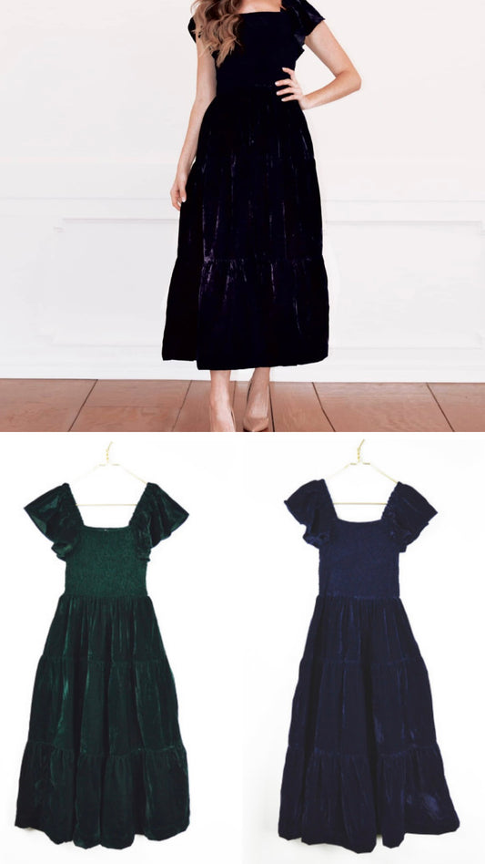 Crushed Velvet Dress 3 color options