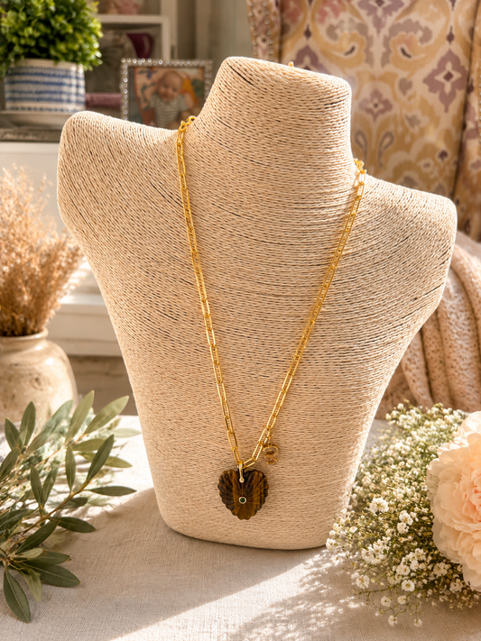 Betty Necklace Tigers Eye Heart