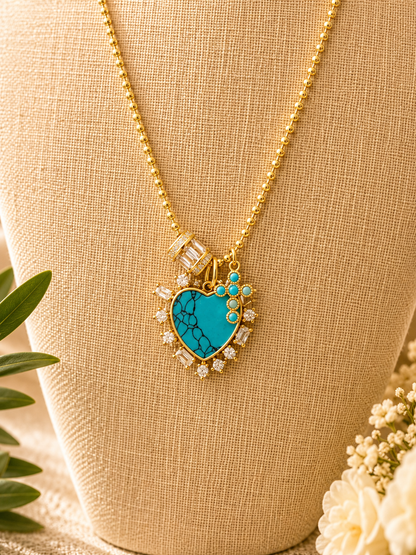 Prianka Necklace Turquoise Heart