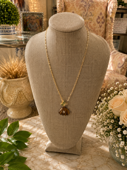 Pelham Necklace Tigers Eye Shell