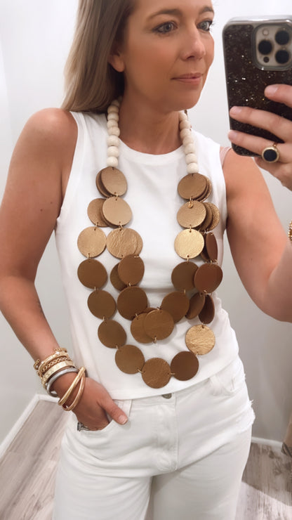 Paolo Wood & Leather Necklace