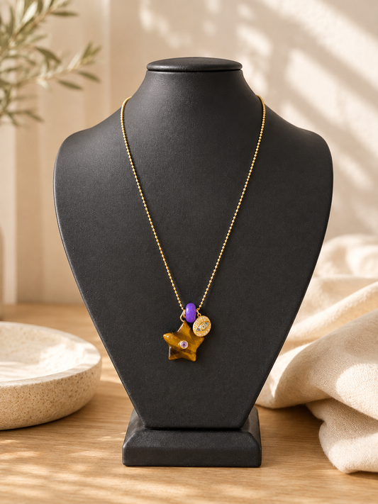 Remy Tigers Eye Star Necklace