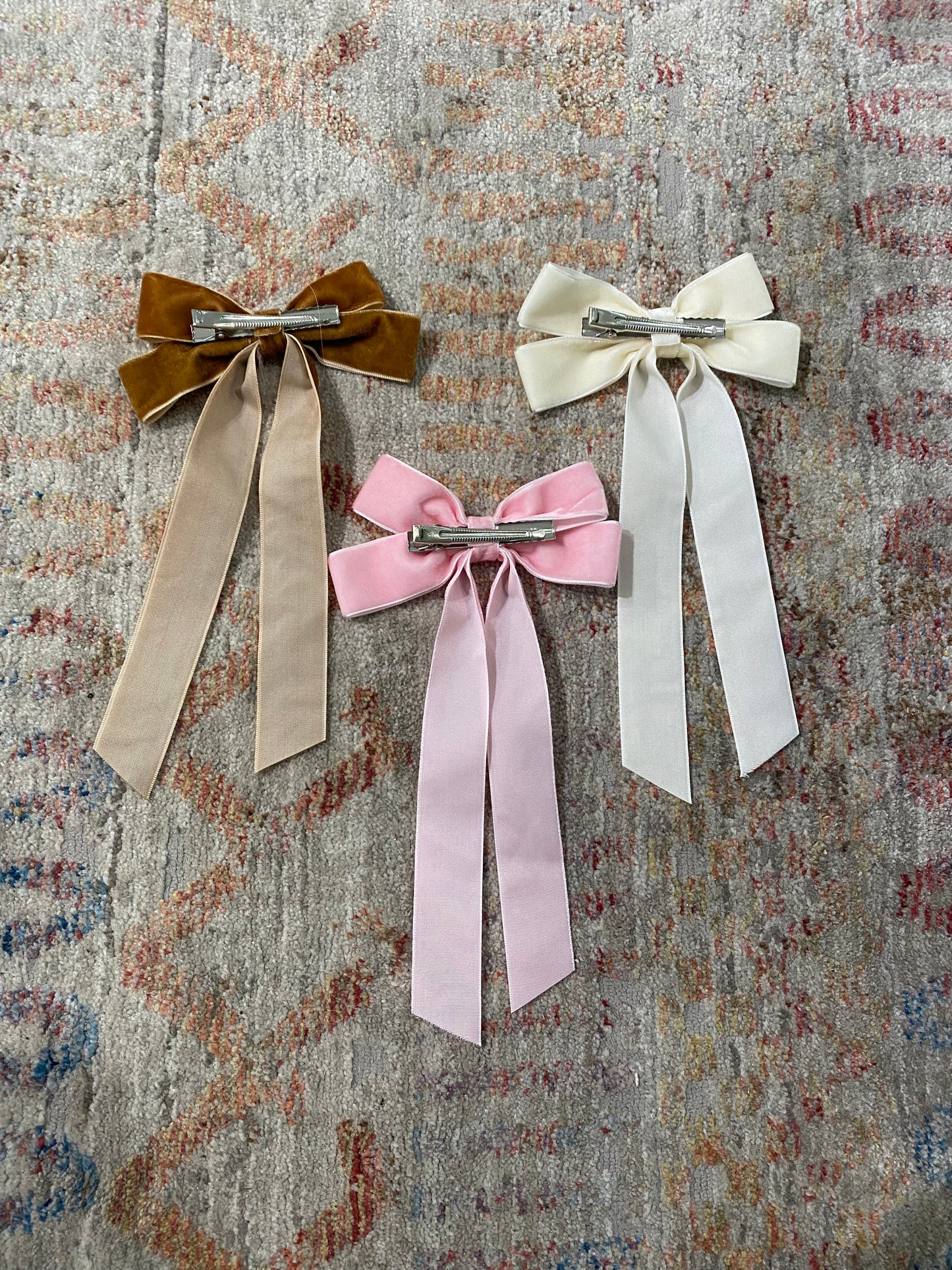 Velvet Ribbon Bow Hair Clips *FINAL SALE ITEM