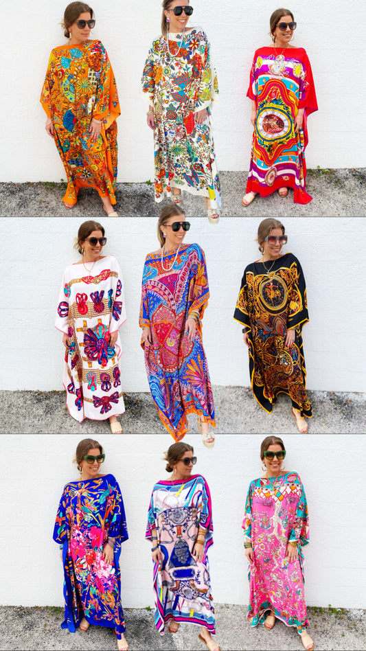 Ella Kaftan - Washable Silk- Multiple Prints