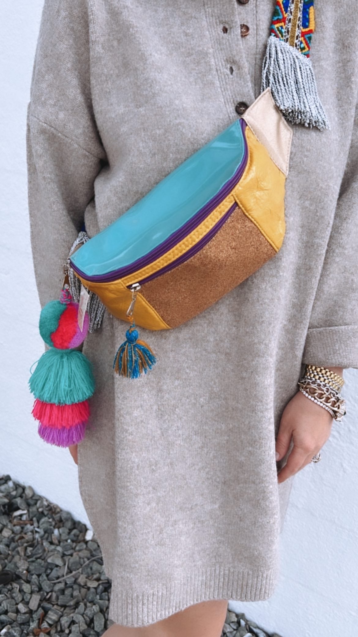 Multi color bum bag