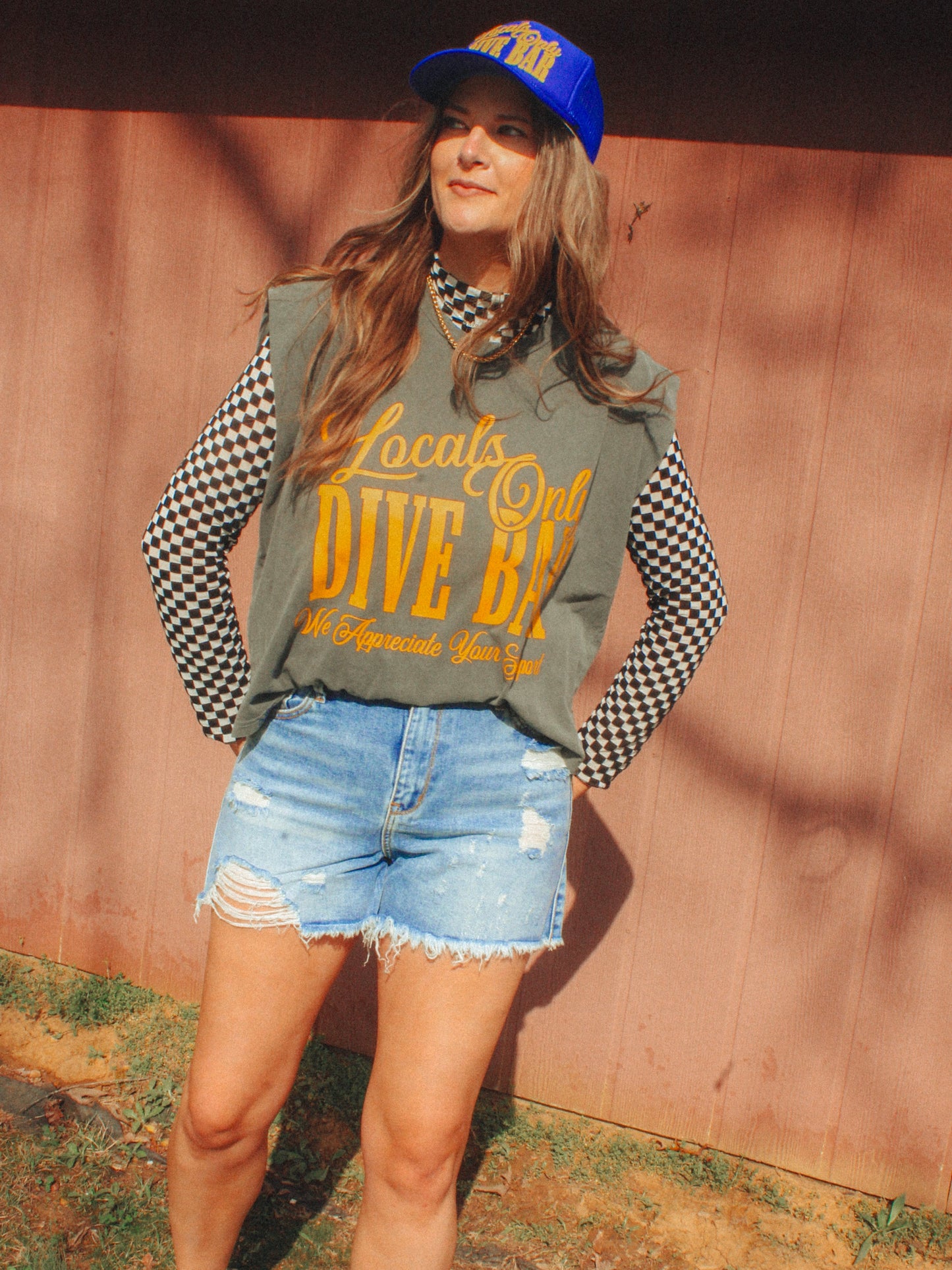 Underground Original Design: Locals Only Dive Bar Vintage Cropped Muscle Tank