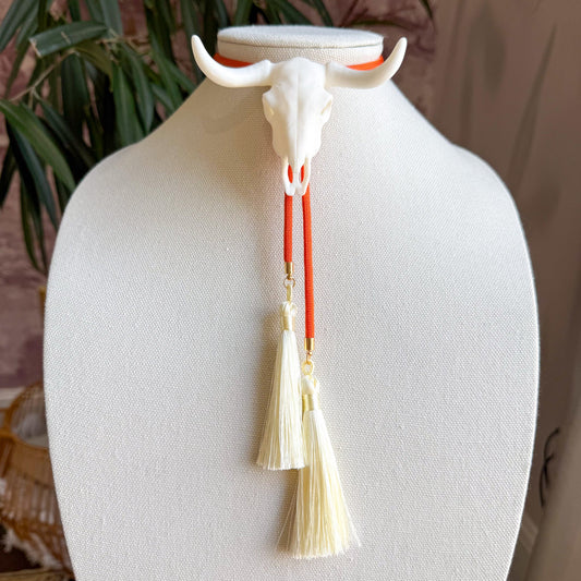 Longhorn Bolo Ivory with Burnt Orange & Ivory