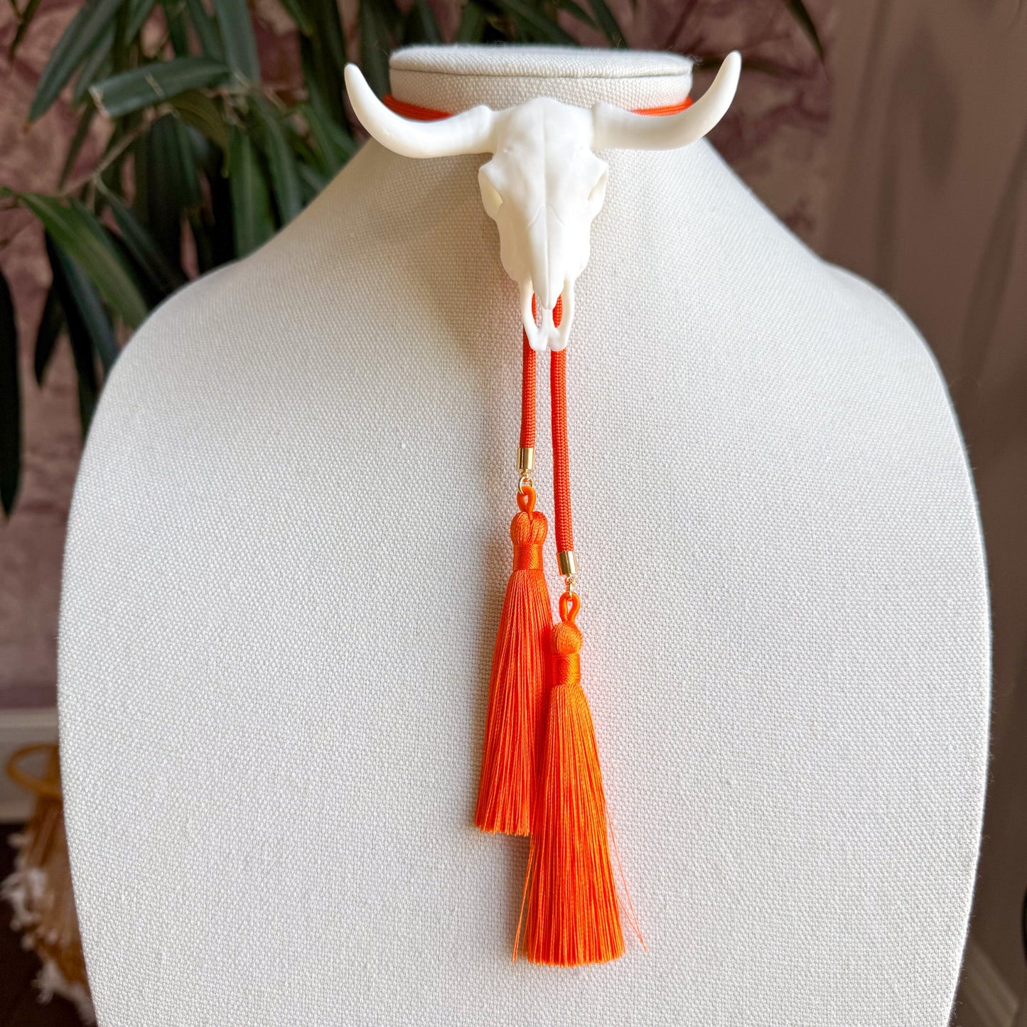 Longhorn Bolo Ivory with Burnt Orange & Orange