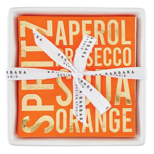 Ceramic Napkin Tray + Napkins - Spritz