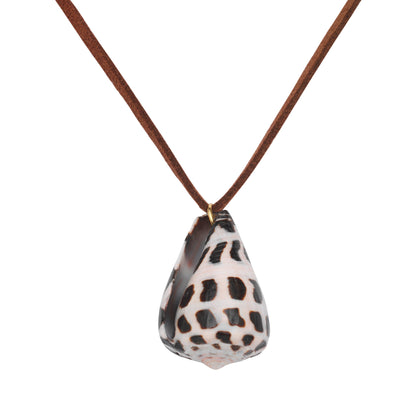 Spotted Seashell Suede Necklace