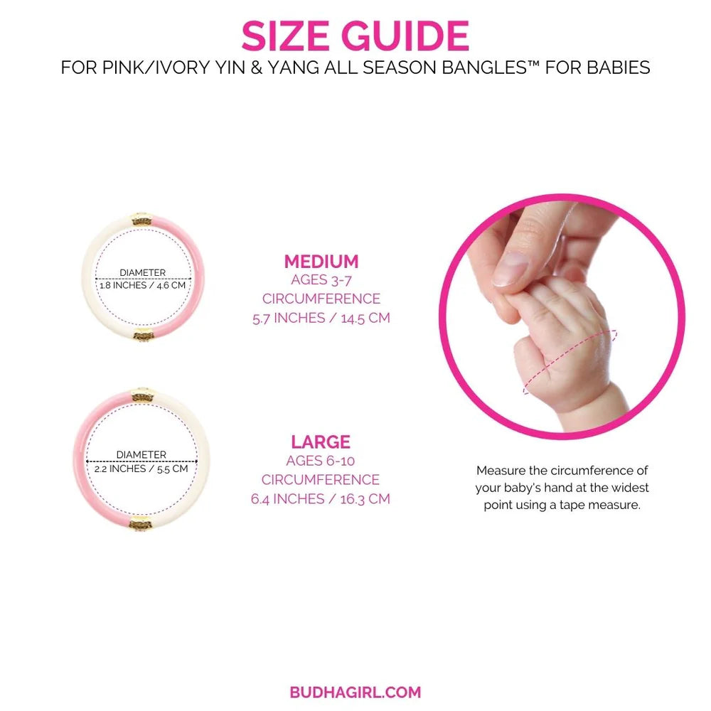 KIDS Pink/Ivory Yin & Yang All Season Bangles™ (Asb™)