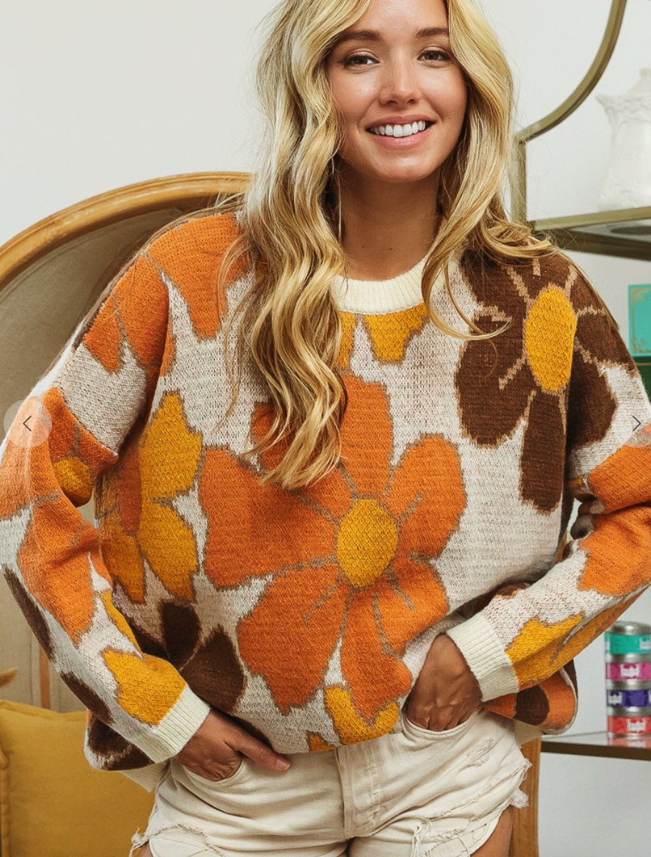Floral pattern susie sweater
