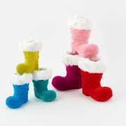 Flocked Santa Boot (multiple colors and sizes)