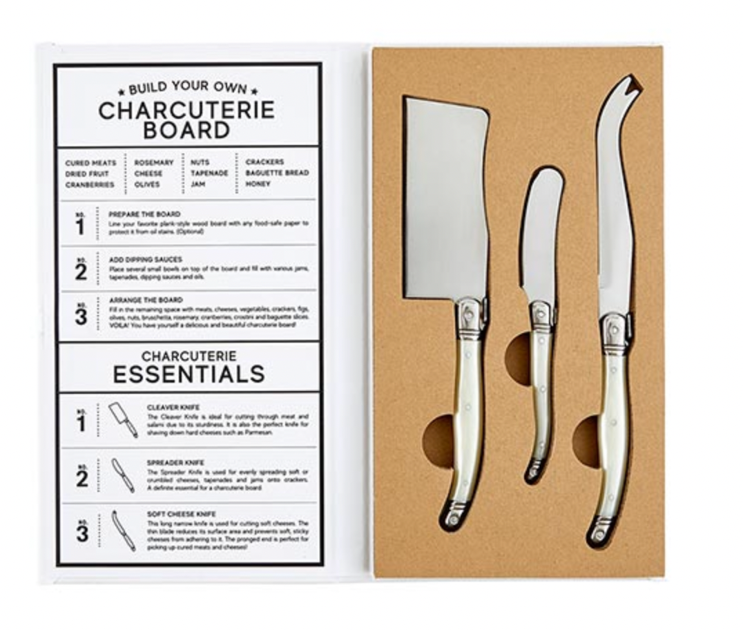 Charcuterie Cheese Knives Book Box - Pearl