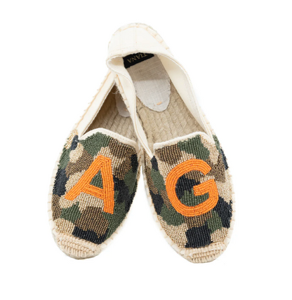 Camo Custom Beaded  Espadrilles * Add your monogram