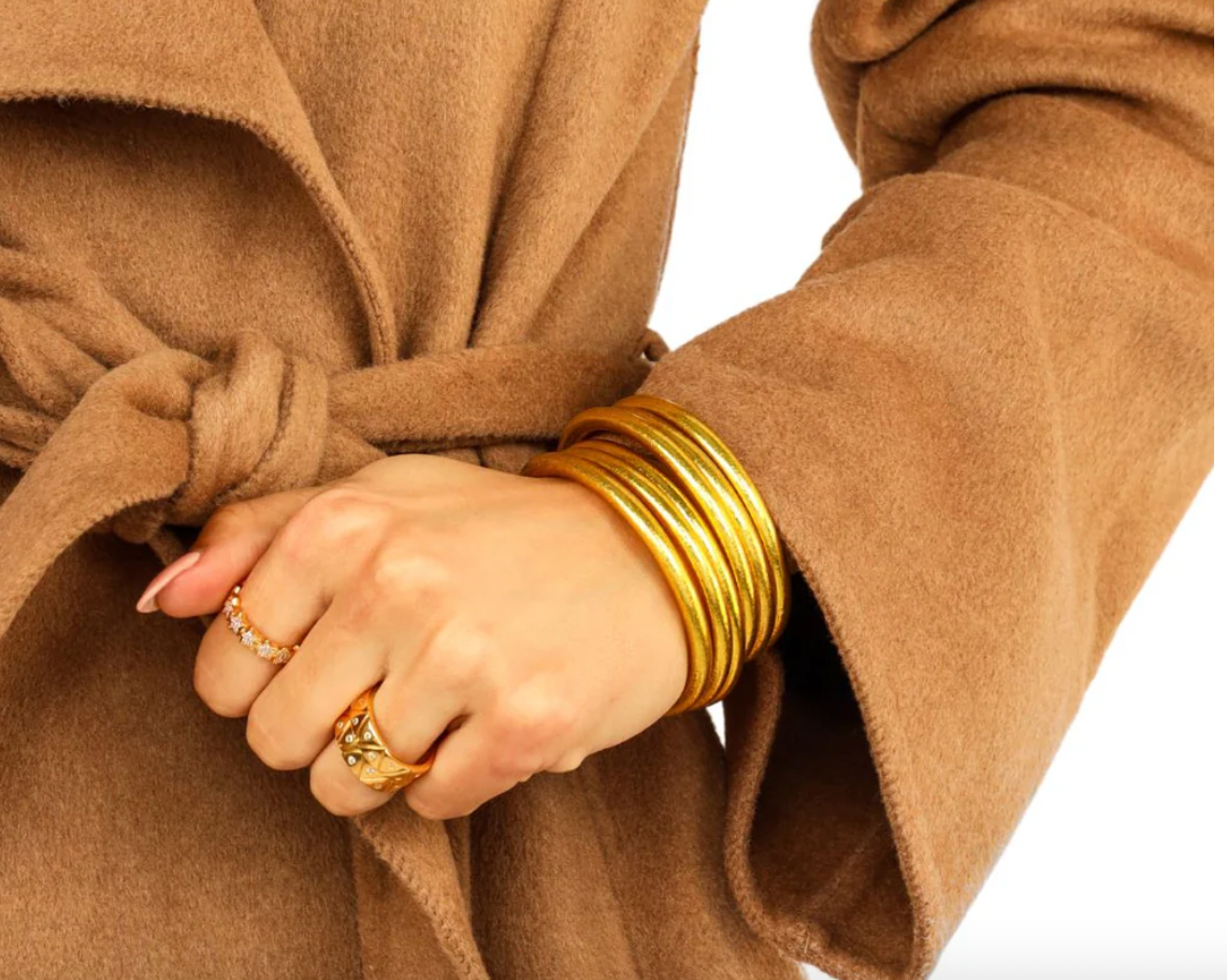 Gold All Weather Bangles® (Set of 6) - Serenity Prayer MEDIUM
