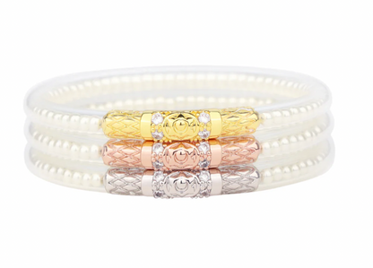 Three Queens All Weather Bangles® (AWB®) - White Pearl MEDIUM