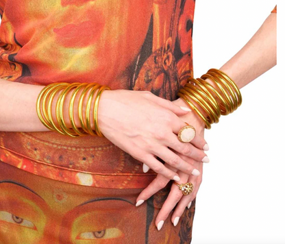 Gold All Weather Bangles® (Set of 9) - Serenity Prayer