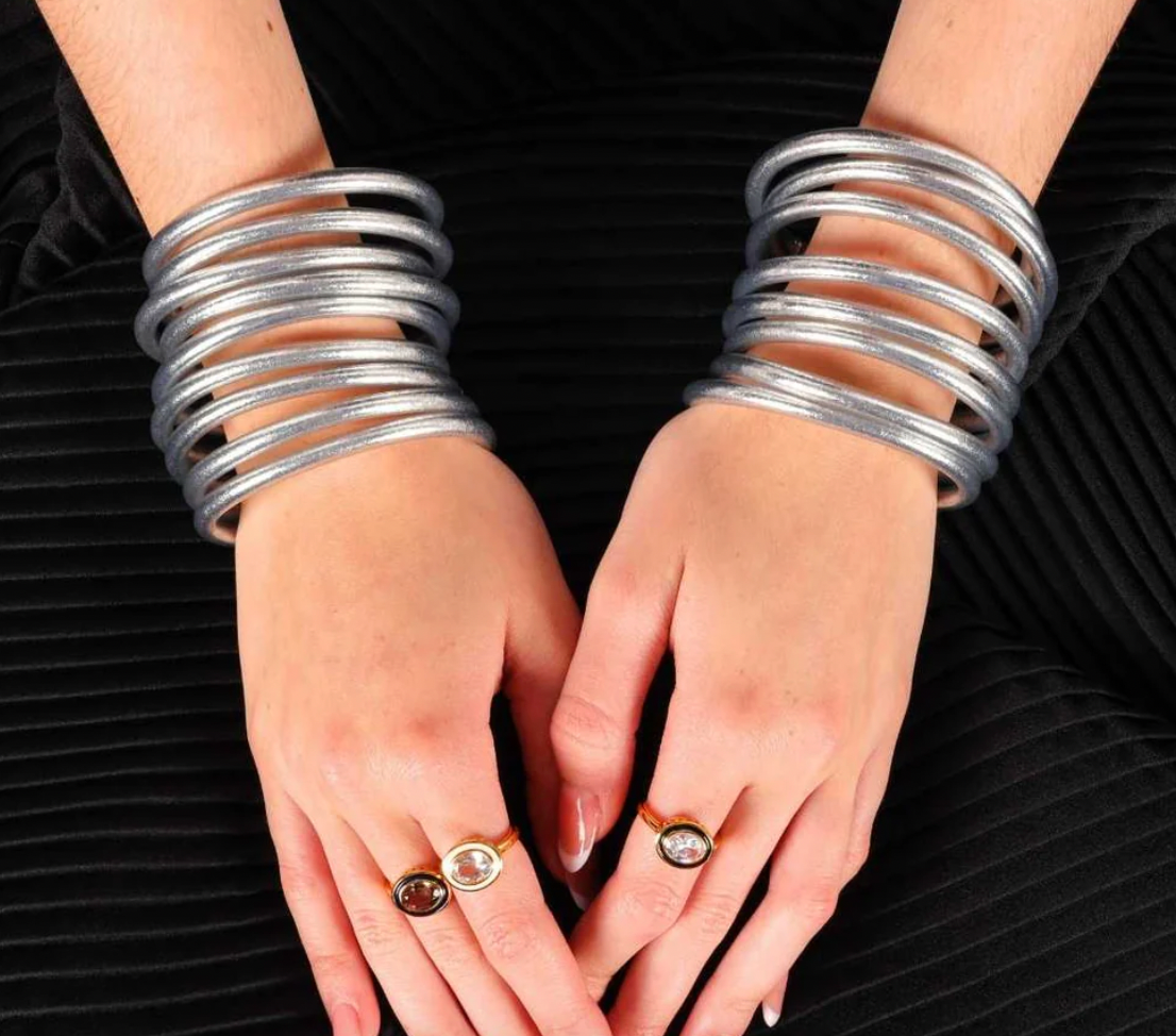 Silver All Weather Bangles® (Set of 9) - Serenity Prayer