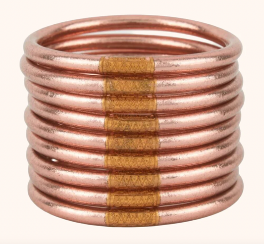 Rose Gold All Weather Bangles® (Set of 9) - Serenity Prayer