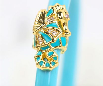 Fauna Seahorse All Weather Bangle® (AWB®) - Turquoise PREORDER