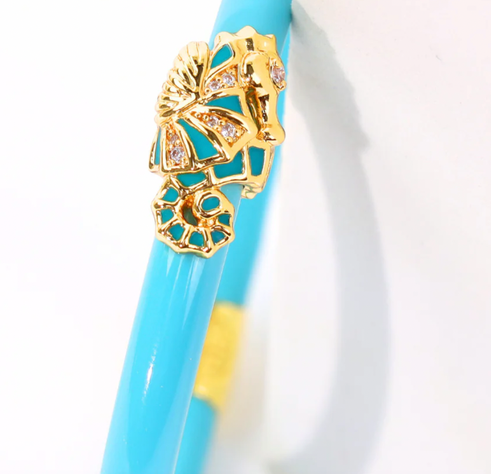 Fauna Seahorse All Weather Bangle® (AWB®) - Turquoise PREORDER
