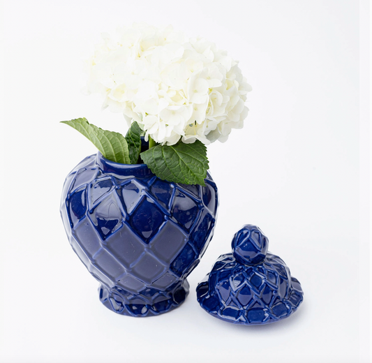 Small Navy Ginger Jar
