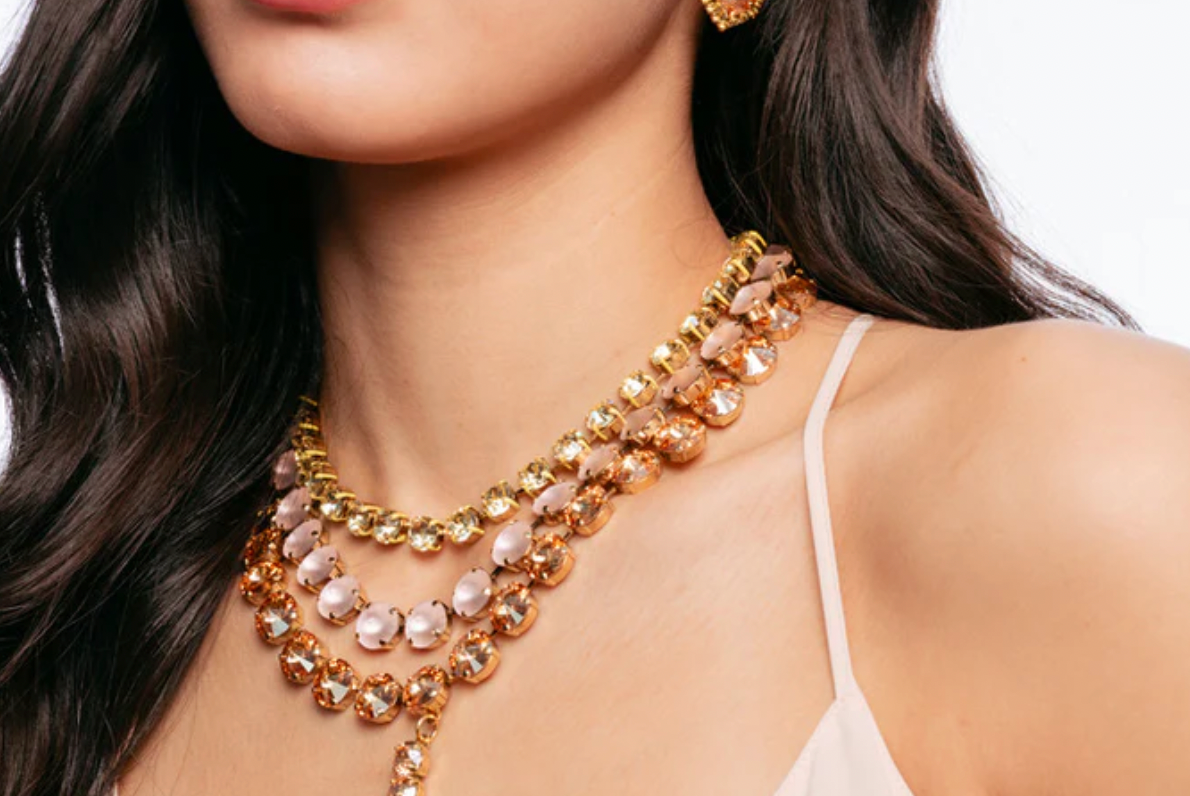 The Sofia Necklace in Green Mix