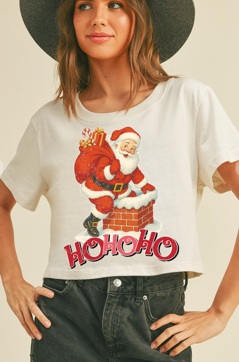 Hohoho Santa Short Cropped T-shirt