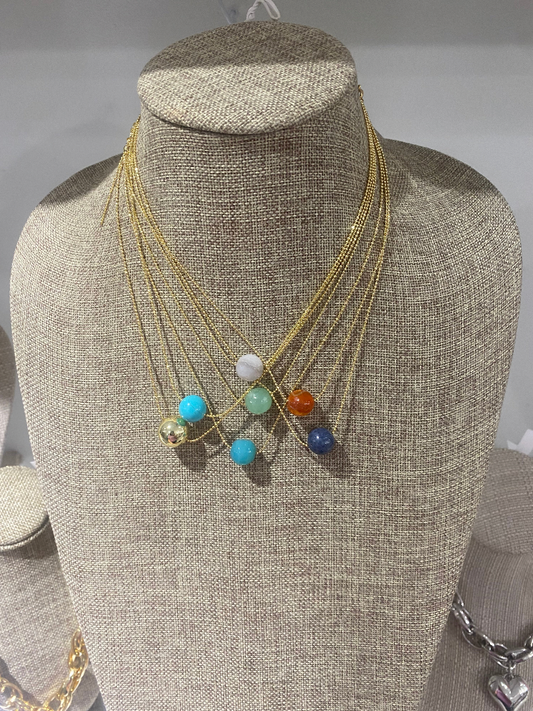Noah Necklace In Grey Marble