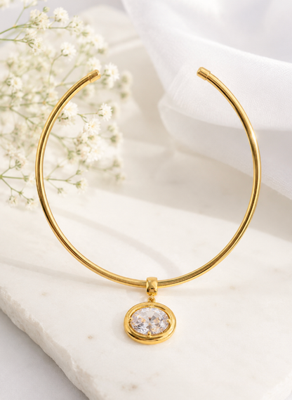 XL Oval Charm On Cuff