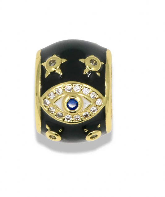 Mystic Evil Eye Spacer Charm- Black