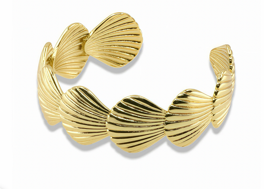 Gold Shell Bangle Bracelet