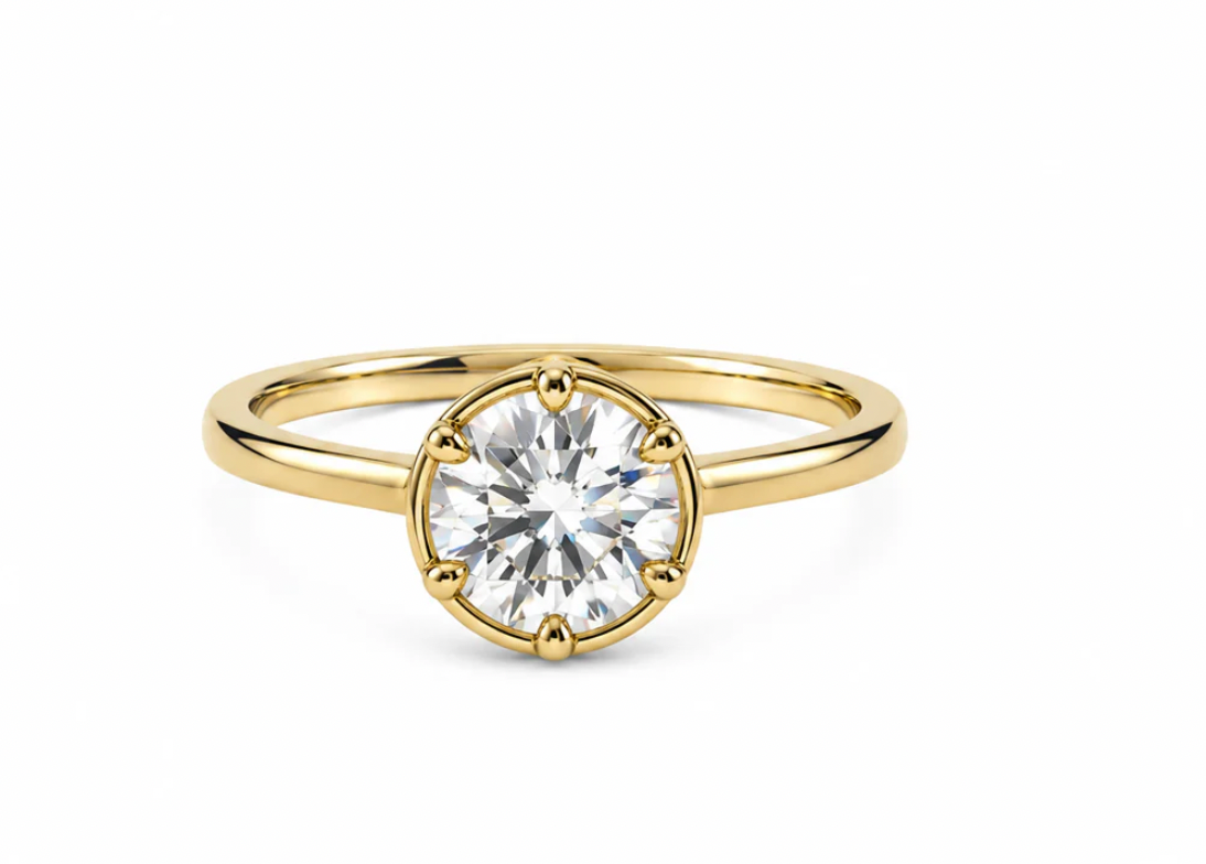 Round Cut Bezel Ring (size 7)